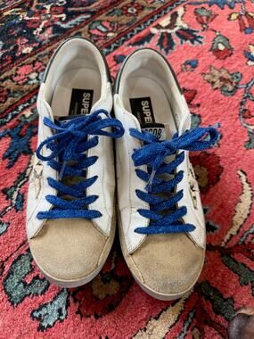 Golden Goose Superstar Athletic Skateboard 38 Womens 7.5 Blue gray sneakers